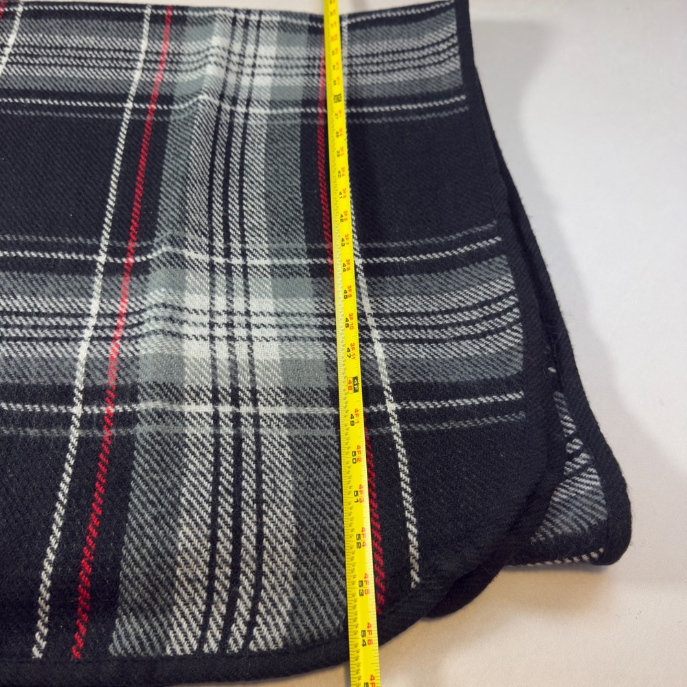 Reversible Plaid Houndstooth Open Front Poncho Wrap Shawl Cape Chic Fall Classy - Picture 8 of 9